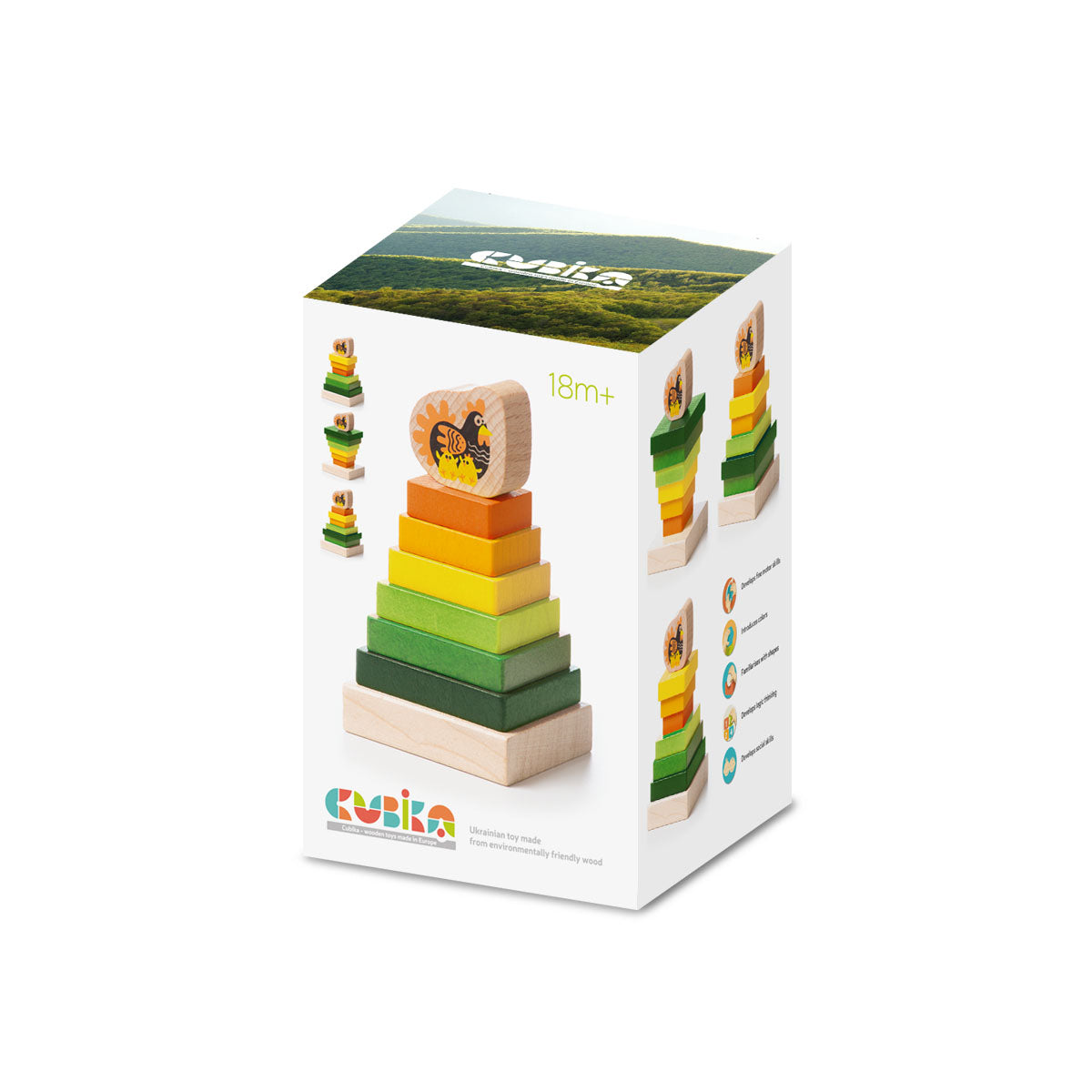 "Tower LD-15" Stapelspiel aus Holz von Cubika 15276