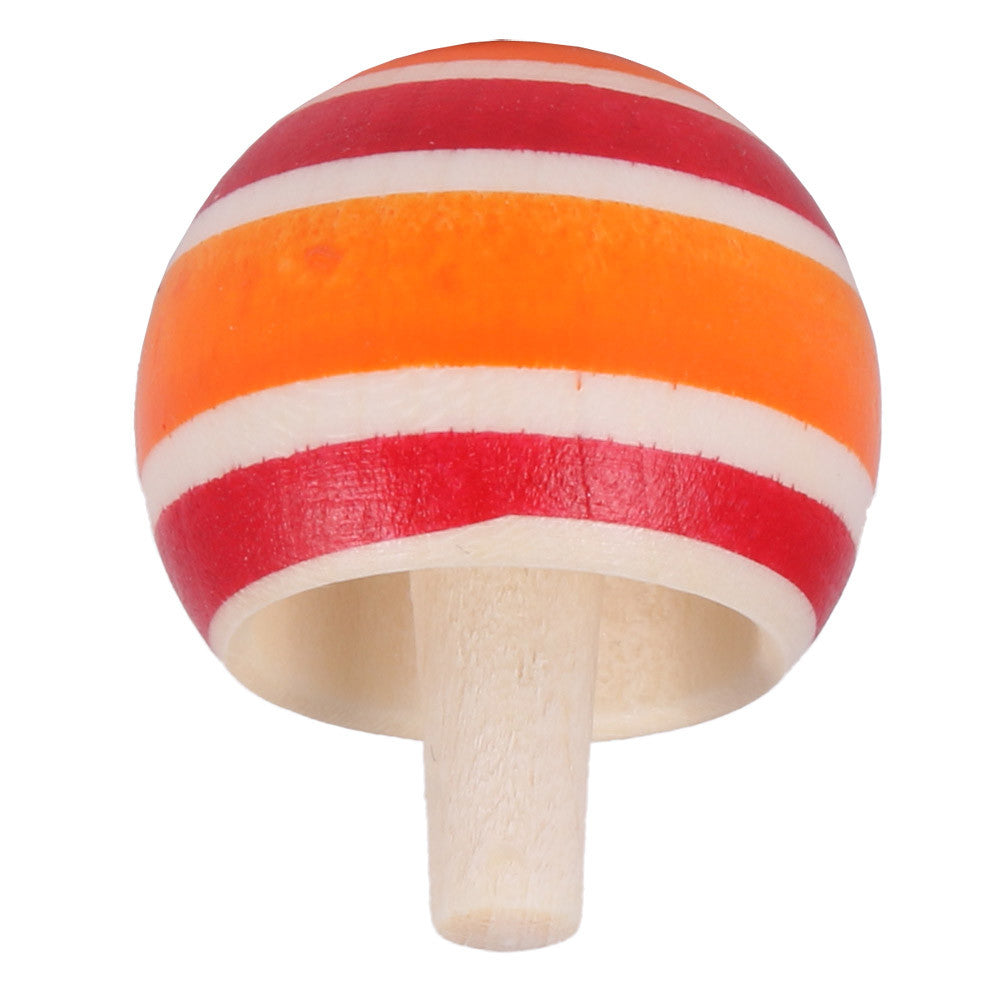 Umkehrkreisel aus Holz rot orange