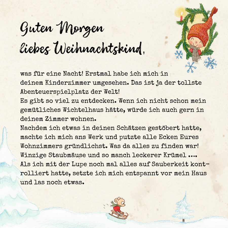 Brief aus dem Wichteltür Adventskalender an das Weihnachtskind
