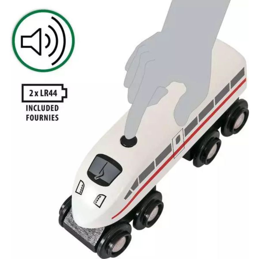 BRIO World Schnellzug mit Sound – Holz, 3-teilig, ab 3 Jahren