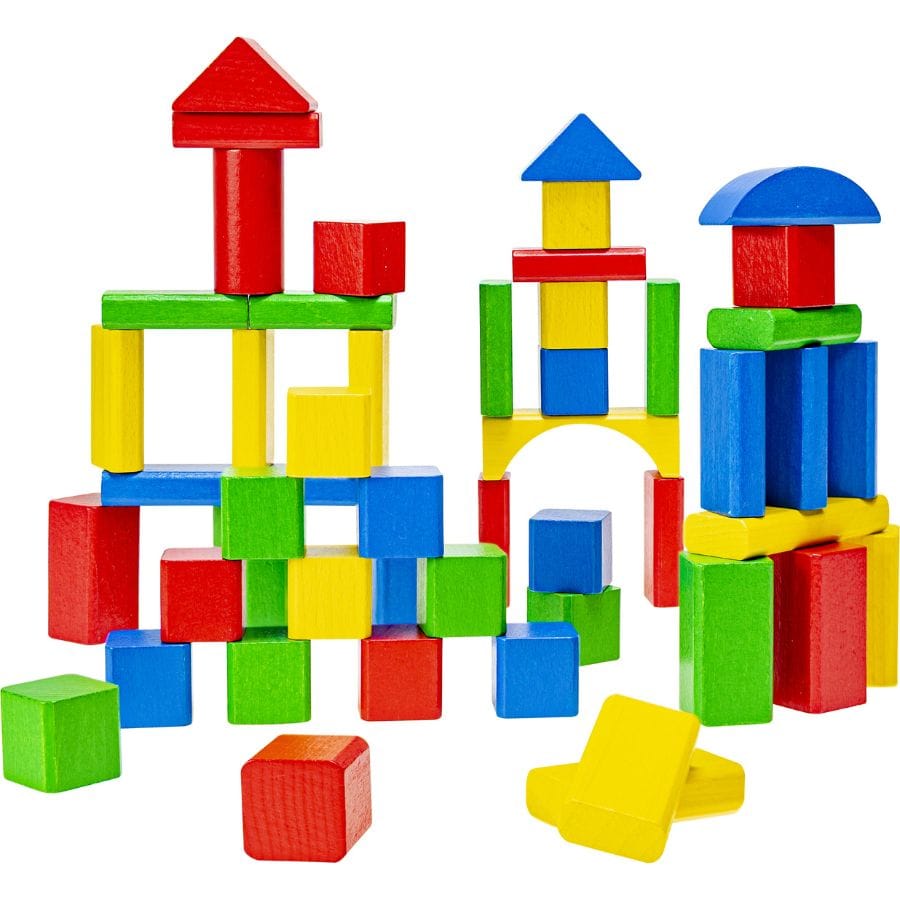 HEROS Holzbausteine HEROS Holzbausteine farbig – 50/100-teiliges Bausteine-Set Made in Germany, ab 1 Jahr
