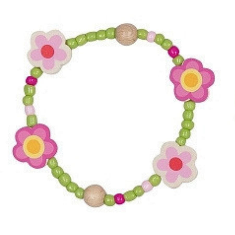 Goki Kinderschmuck Blume goki Armband – Bunter Armschmuck aus Holz ab 4 Jahren