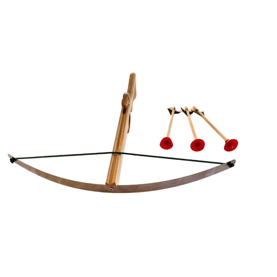 Holzkönig Große Armbrust mit 3 Saugnapfpfeilen, Eichenholz