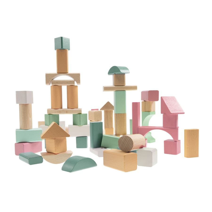 HEROS Holzbausteine HEROS Holzbausteine Soft Neutral Colours – 60-teilig ab 1 Jahr, Made in Germany