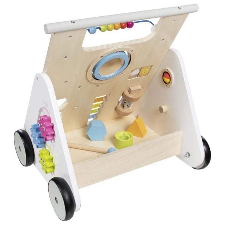 Goki Baby-Aktiv-Spielzeug Goki Lauflernwagen KiddyCruiser aus Holz – Motorikspielzeug ab 9 Monaten