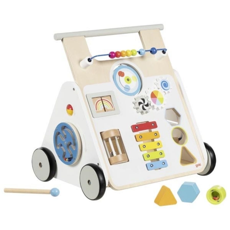 Goki Baby-Aktiv-Spielzeug Goki Lauflernwagen KiddyCruiser aus Holz – Motorikspielzeug ab 9 Monaten