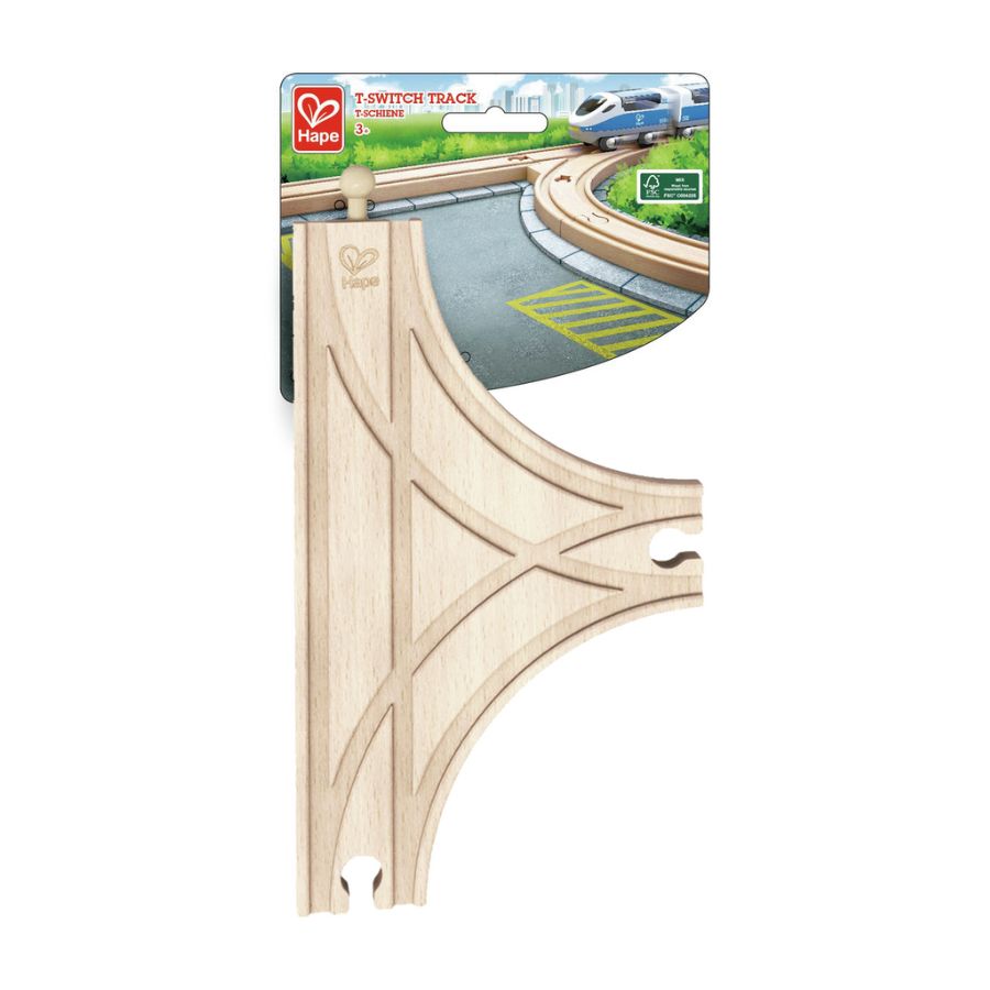 Hape – T-Eisenbahnschiene, 1 Stück aus Holz, ab 3 Jahre