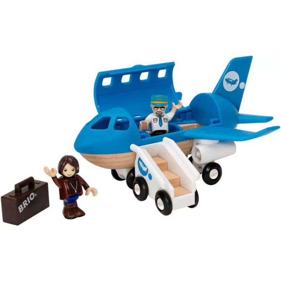 BRIO World Blaues Flugzeug mit Figuren & Zubehör – ab 3 Jahren