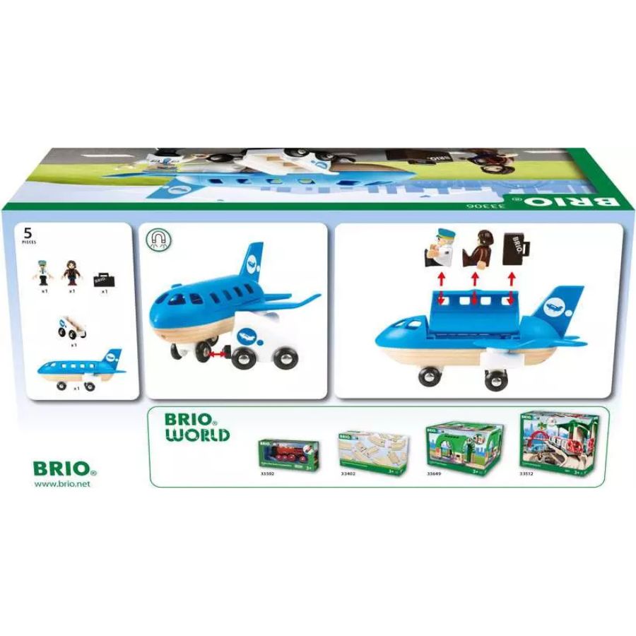 BRIO World Blaues Flugzeug mit Figuren & Zubehör – ab 3 Jahren