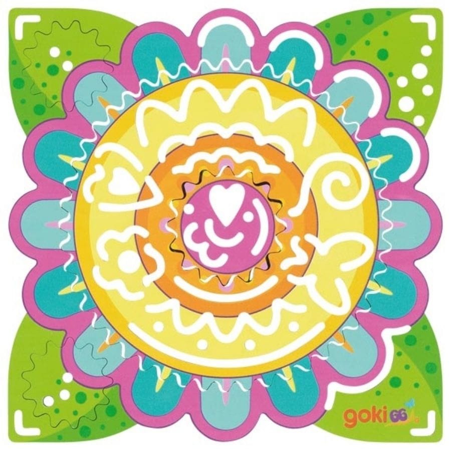 Goki Kreativspielzeug Mandala Spirograph von goki – Kreatives Zeichenspiel aus Holz ab 4 Jahren