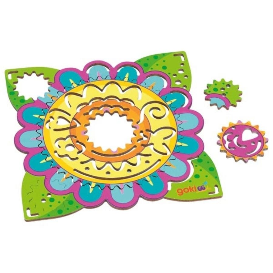 Goki Kreativspielzeug Mandala Spirograph von goki – Kreatives Zeichenspiel aus Holz ab 4 Jahren