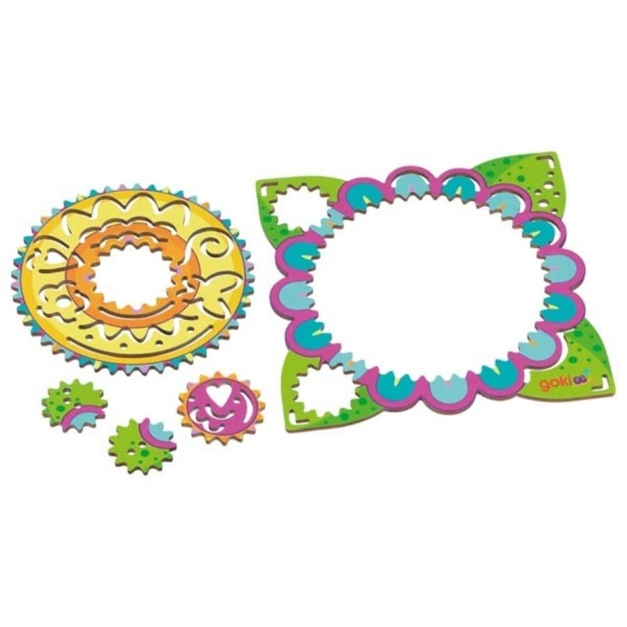 Goki Kreativspielzeug Mandala Spirograph von goki – Kreatives Zeichenspiel aus Holz ab 4 Jahren