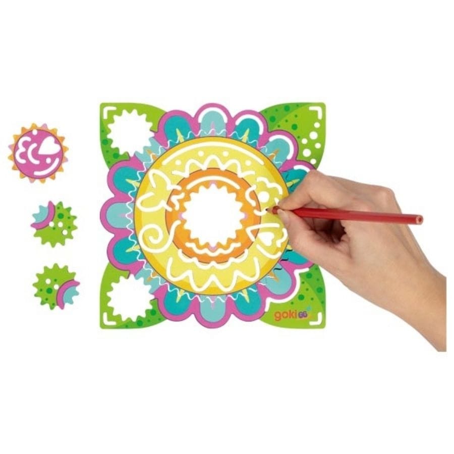Goki Kreativspielzeug Mandala Spirograph von goki – Kreatives Zeichenspiel aus Holz ab 4 Jahren