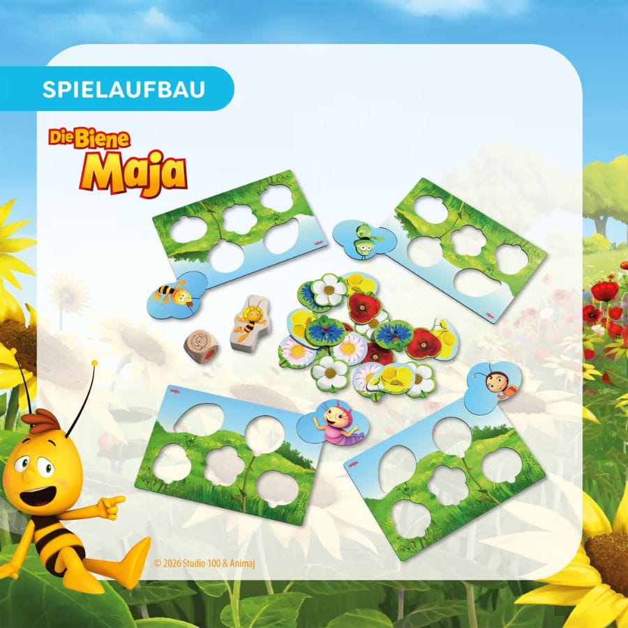 Haba Lernspielzeug HABA Meine ersten Spiele – Biene Maja Wiese – Farben- und Formen-Spiel ab 2 Jahren