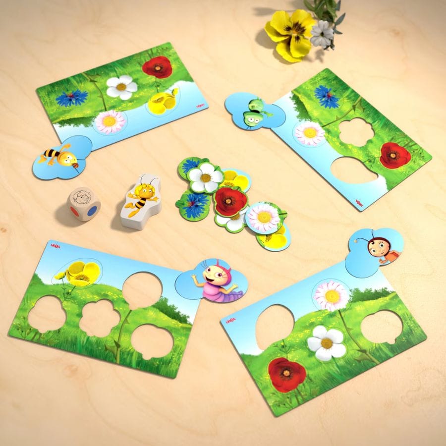 Haba Lernspielzeug HABA Meine ersten Spiele – Biene Maja Wiese – Farben- und Formen-Spiel ab 2 Jahren