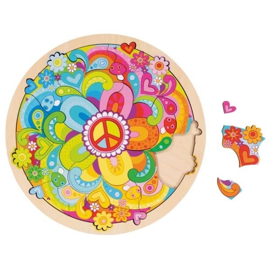 Goki Puzzle goki Einlegepuzzle Mandala Flowers, ab 6 Jahre