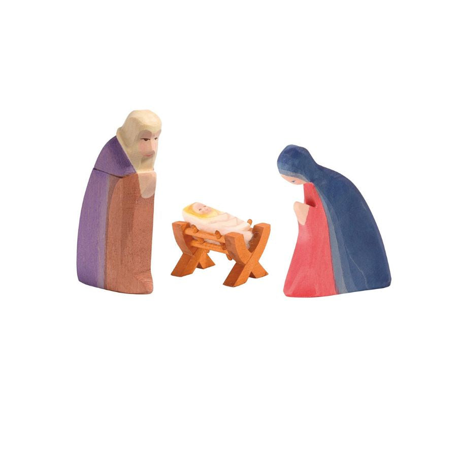 Ostheimer Heilige Familie, Maria, Josef, Krippe mit Kind II, Krippenfiguren ab 3 Jahre