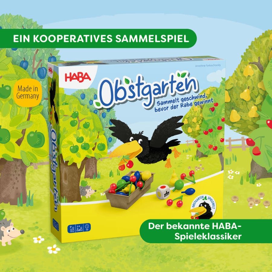 HABA Lernspielzeug HABA Obstgarten – Kooperatives Würfelspiel ab 3 Jahren