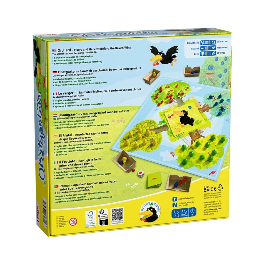HABA Lernspielzeug HABA Obstgarten – Kooperatives Würfelspiel ab 3 Jahren