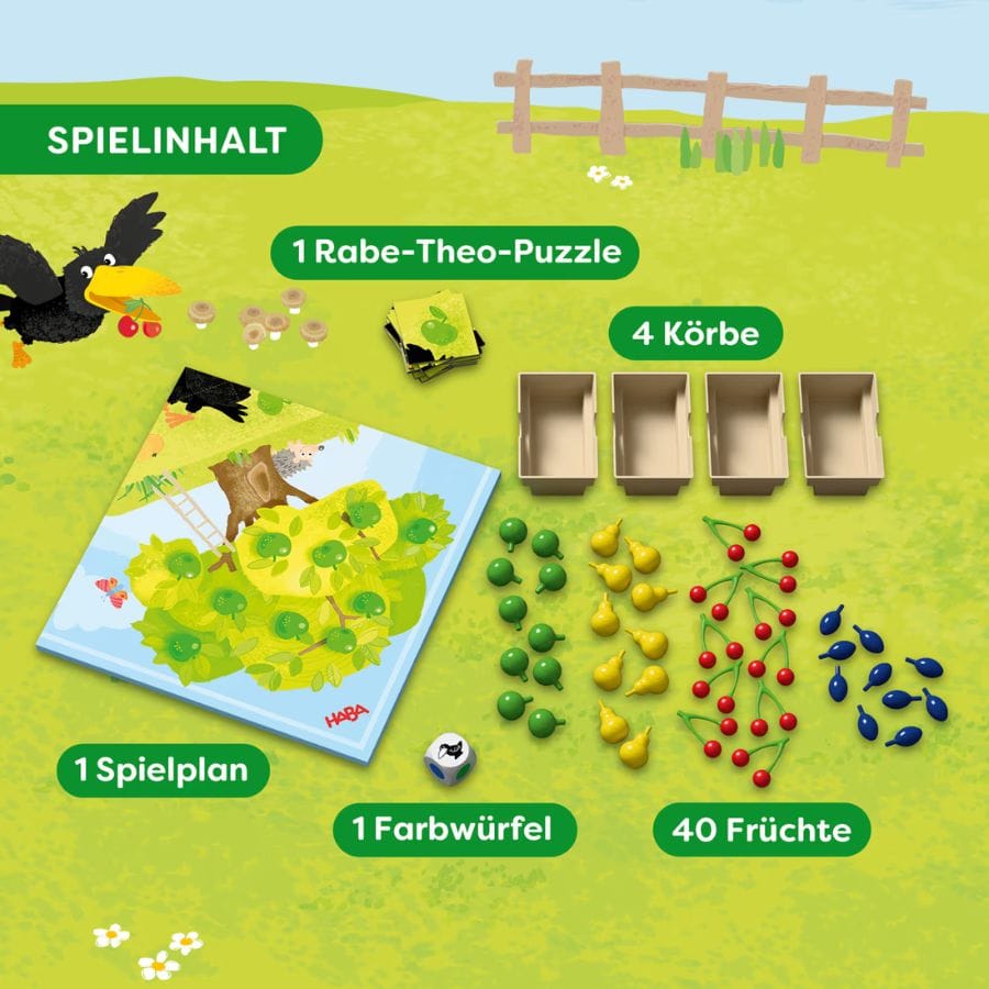 HABA Lernspielzeug HABA Obstgarten – Kooperatives Würfelspiel ab 3 Jahren