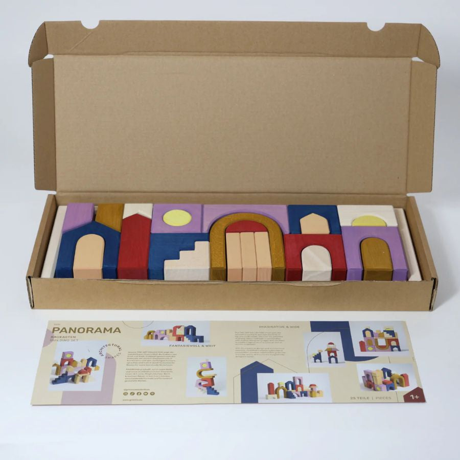Grimm’s Baukasten Panorama – Architektonischer Holzbaukasten, ab 1 Jahr