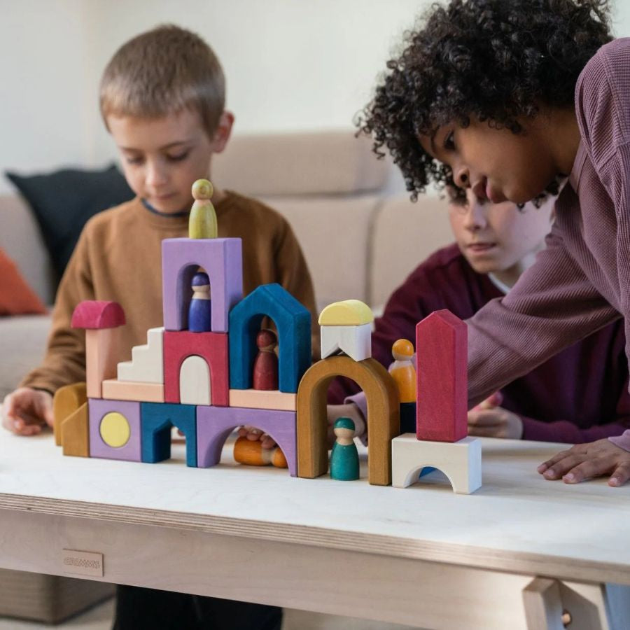 Grimm’s Baukasten Panorama – Architektonischer Holzbaukasten, ab 1 Jahr