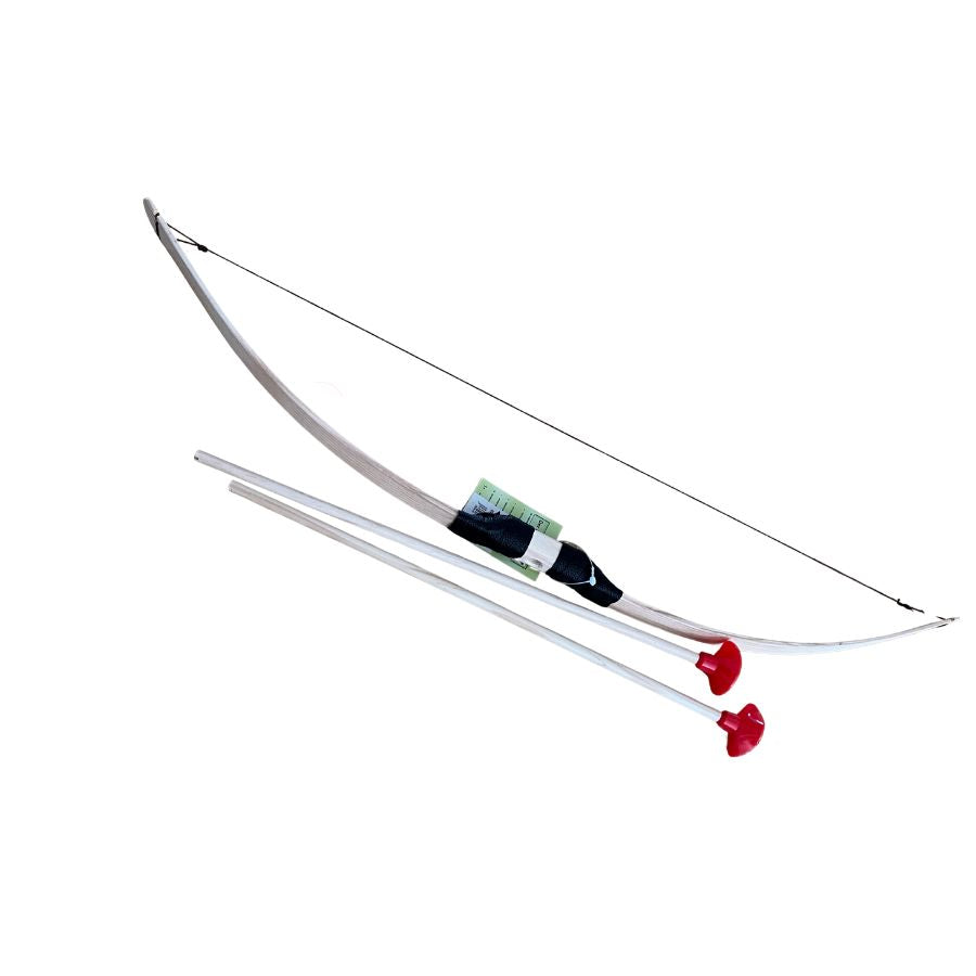 Holzkönig Pfeil und Bogen 80 cm – Kinderbogen aus Eschenholz mit 2 Saugnapfpfeilen