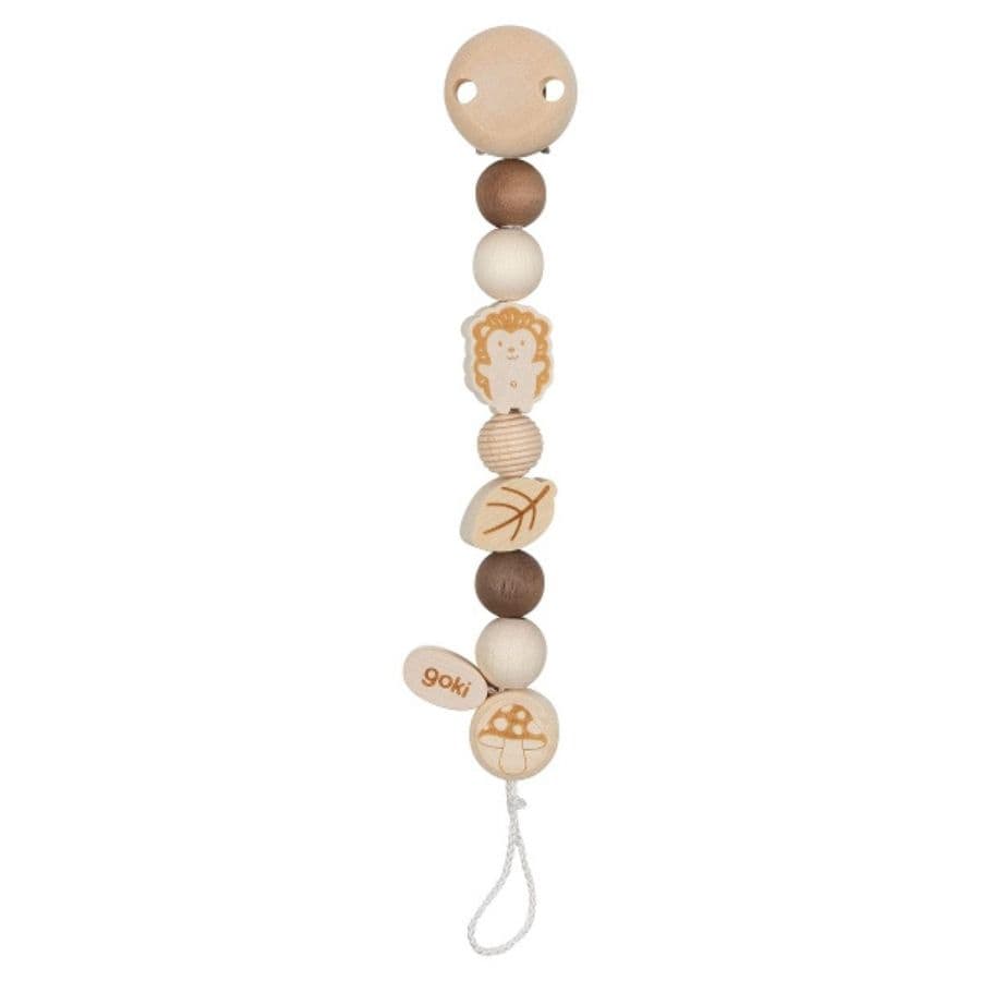 Goki Schnullerclips & -ketten Goki Schnullerkette Igel aus Holz – 21 cm, Made in Germany