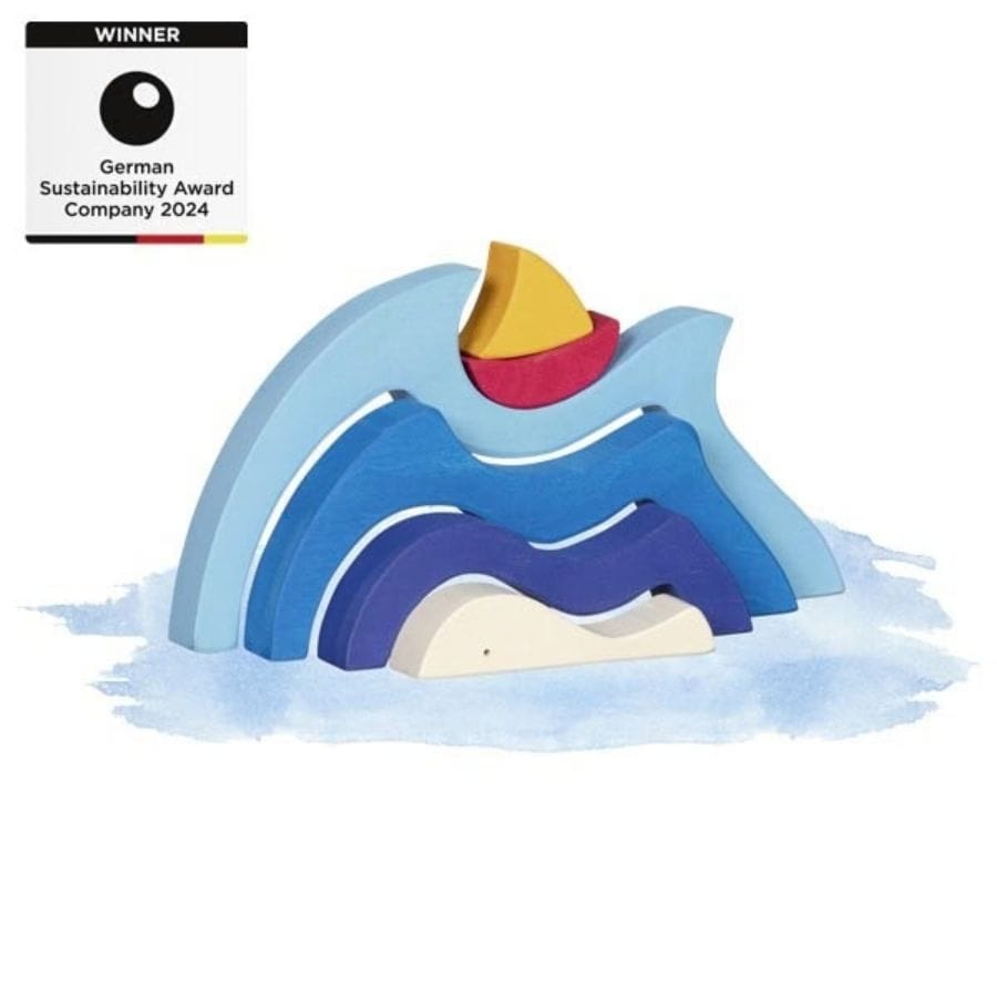 Goki Puzzle Goki Puzzle „Mein Schifflein auf dem Meer“ – Holzpuzzle aus Ahornholz, ab 2 Jahre