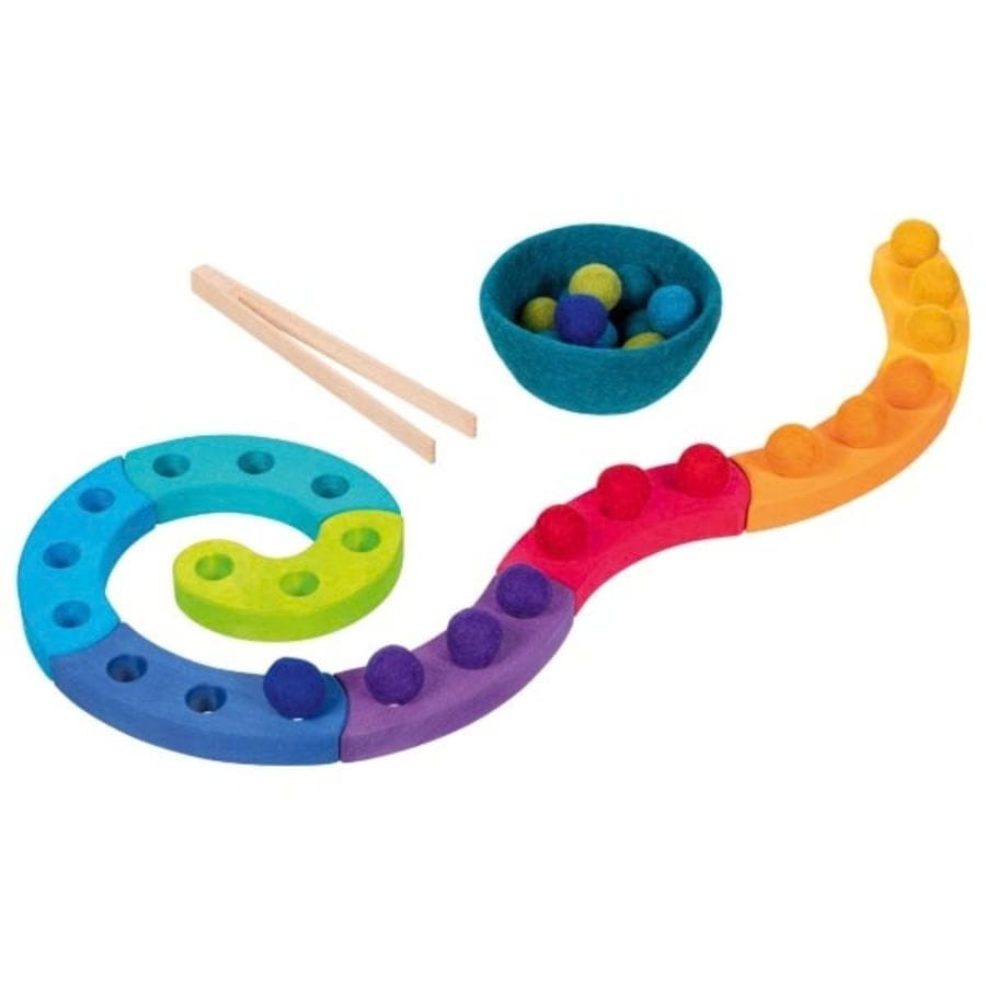 Goki Sortier-, Stapel- & Steckspielzeug goki Farbsortierspiel & Adventsspirale aus Holz – 34-teilig ab 3 Jahr