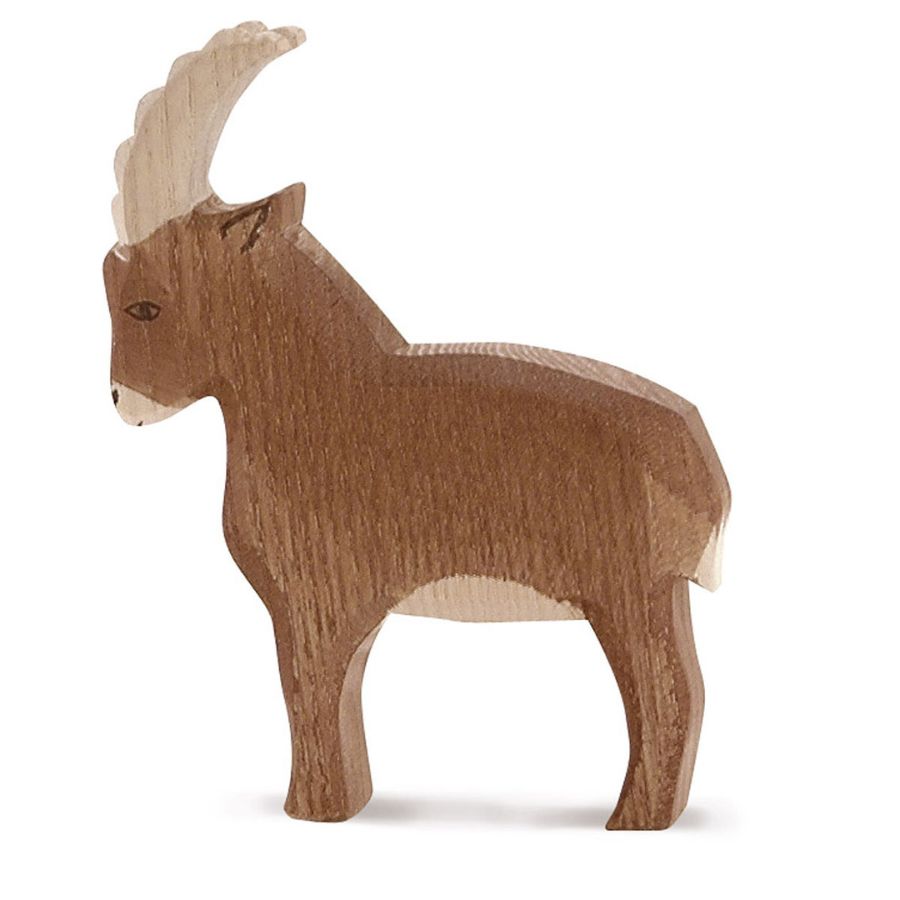Ostheimer Steinbock stehend – handgefertigte Holzfigur, ab 3 Jahre