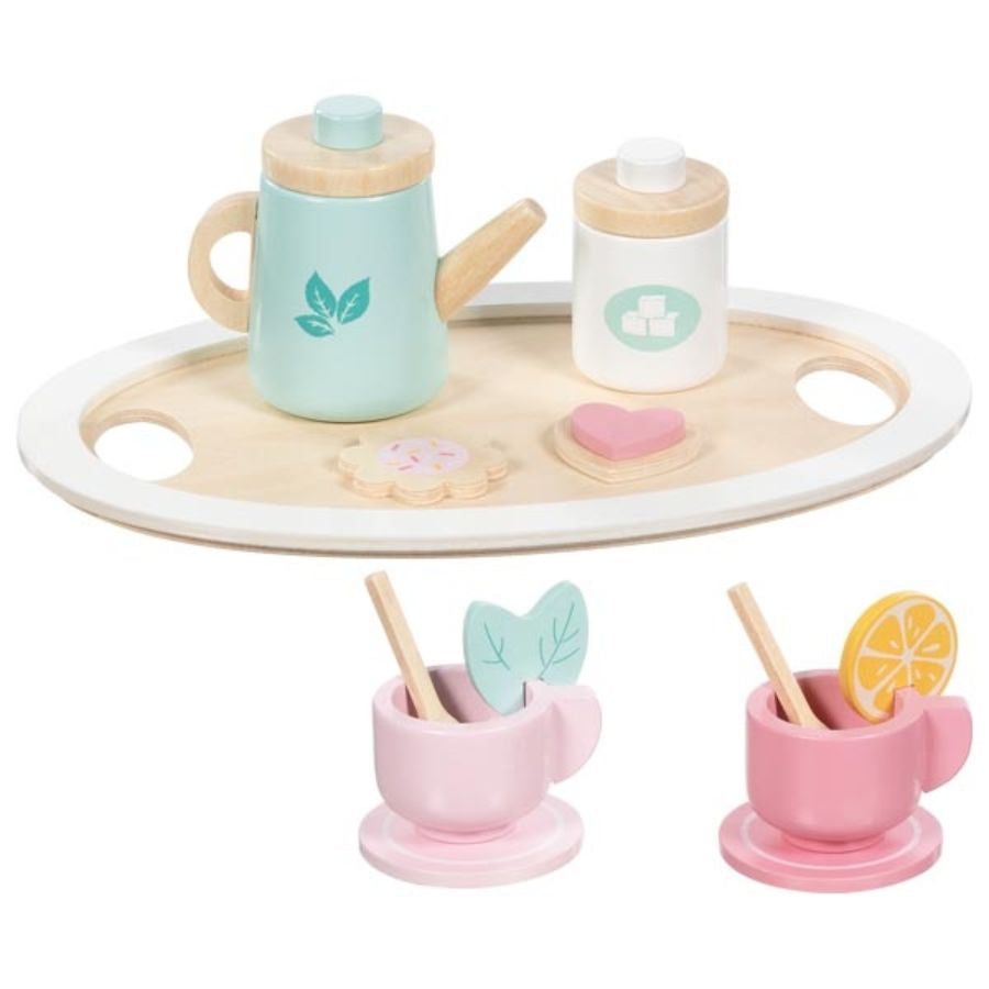Teeservice „Bunte Teestunde“ aus Holz – 13-teiliges Kinderservice von Goki, ab 3 Jahre