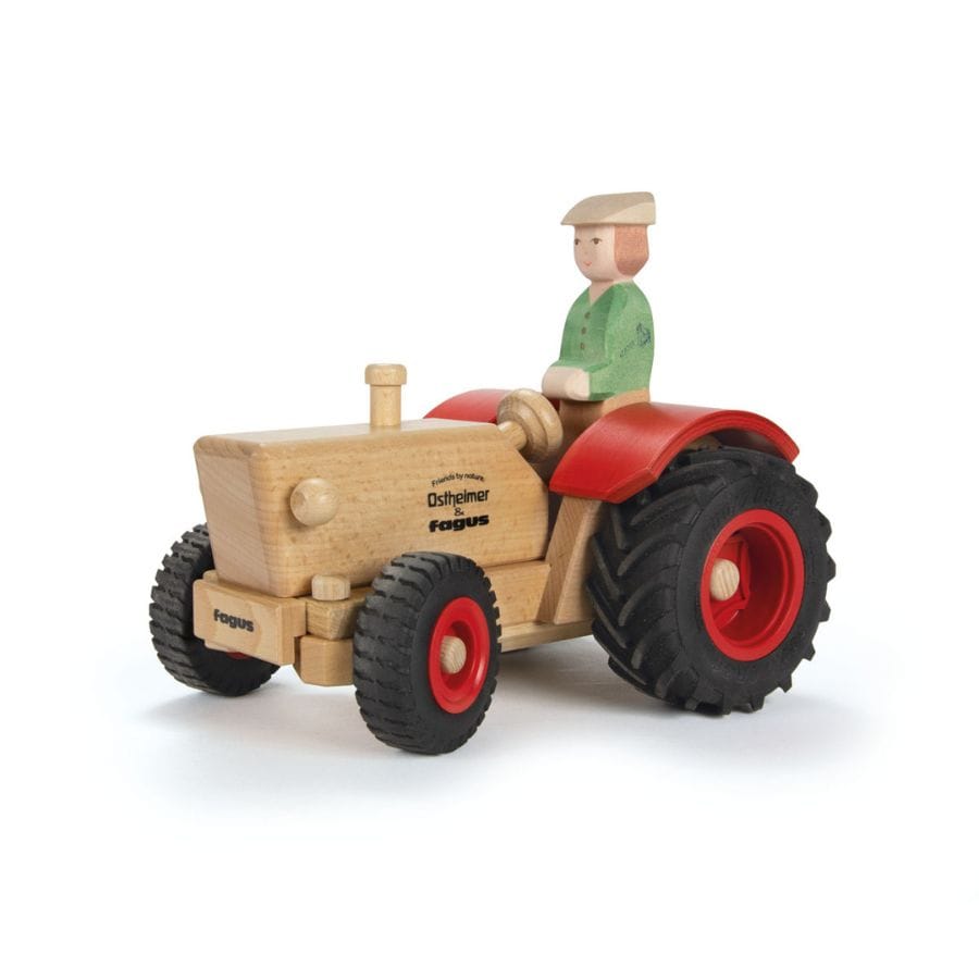 Fagus Holzfahrzeug Fagus Traktor Friends by Nature – Holztraktor mit Lenkung | für Ostheimer Jungbauer