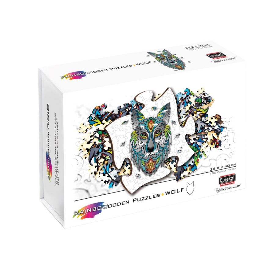 Eureka Regenbogen Holz-Puzzle Wolf 180 tlg.