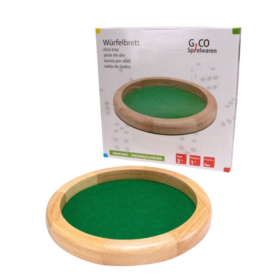 Gico Gesellschaftsspiel GICO Würfelteller rund aus Holz – Würfelbrett mit Filzeinlage, 29 cm