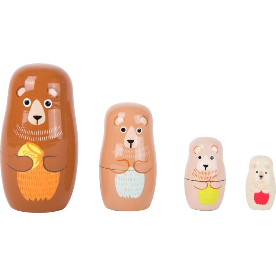 Legler Steckspiel small foot Matrjoschka Bären-Familie aus Holz – 4 verschachtelbare Bären | nachhaltiges Holzspielzeug ab 24 Monaten