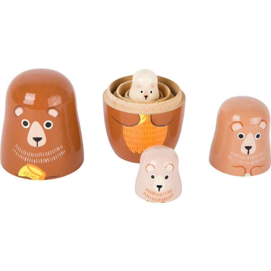 Legler Steckspiel small foot Matrjoschka Bären-Familie aus Holz – 4 verschachtelbare Bären | nachhaltiges Holzspielzeug ab 24 Monaten
