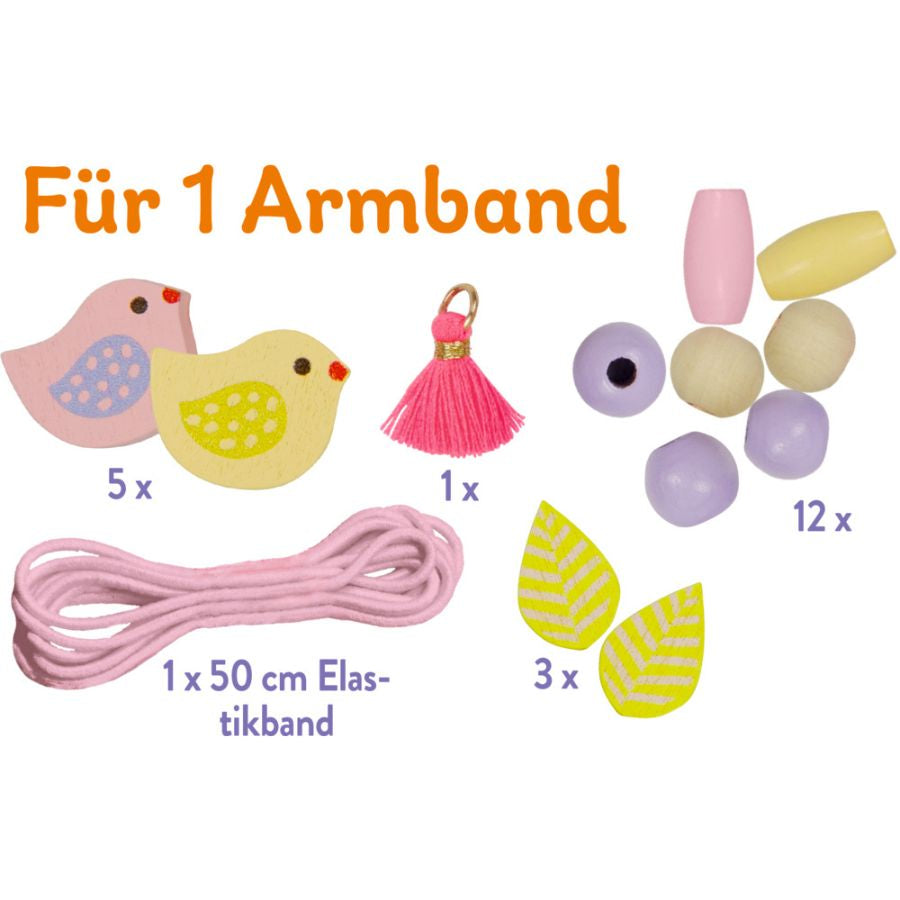 Spiegelburg DIY Holzperlenarmband „Fröhliche Ostern“ – Bastelset für Kinder