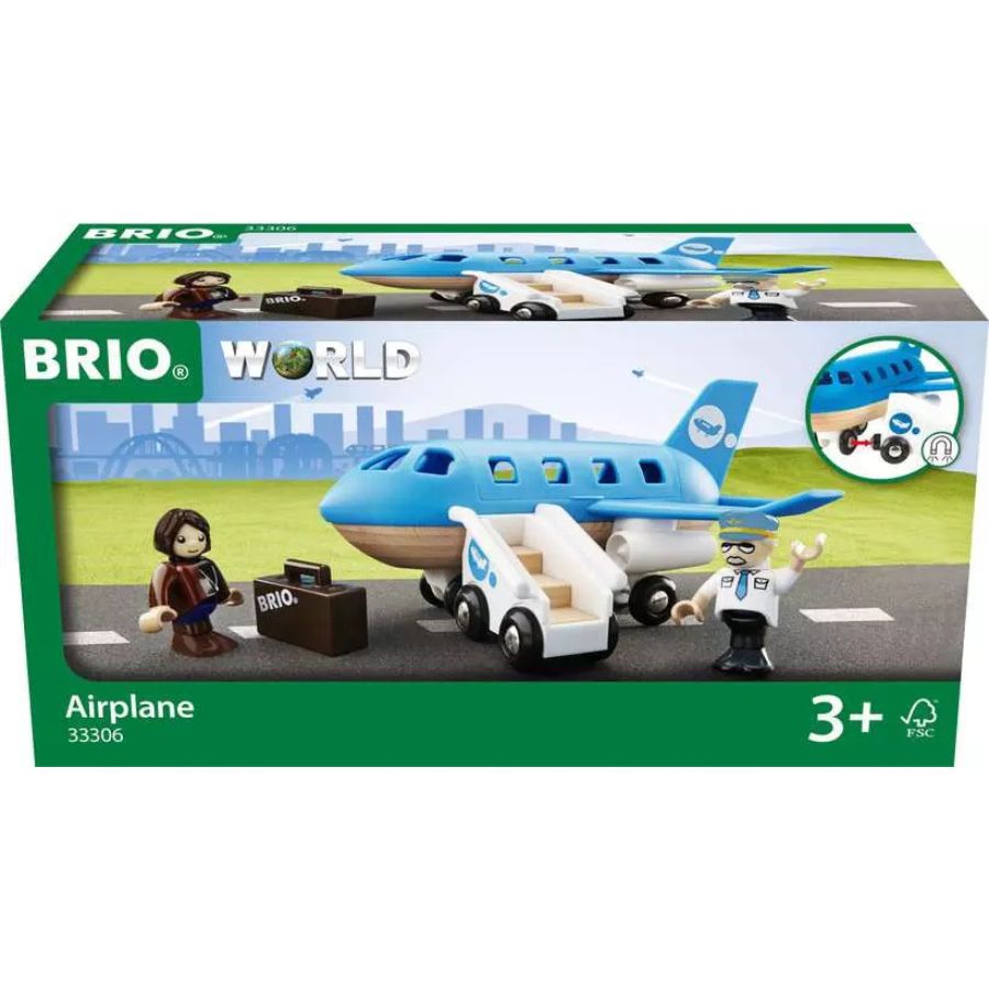 BRIO World Blaues Flugzeug mit Figuren & Zubehör – ab 3 Jahren