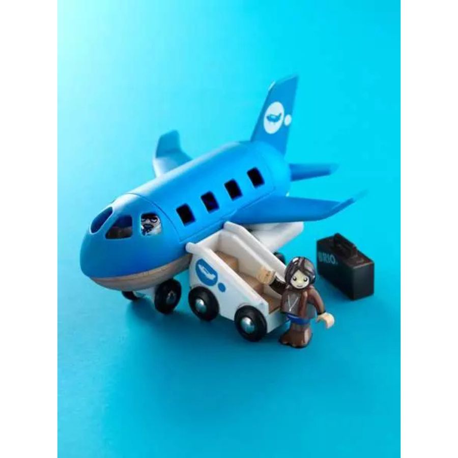 BRIO World Blaues Flugzeug mit Figuren & Zubehör – ab 3 Jahren