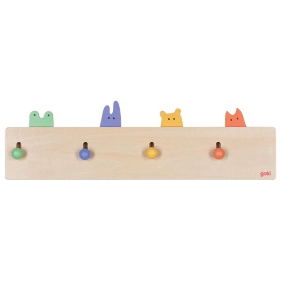 Goki Kinderzimmer Accessoires goki Garderobe Kuckulino aus Holz – Kindergarderobe mit Tierköpfen