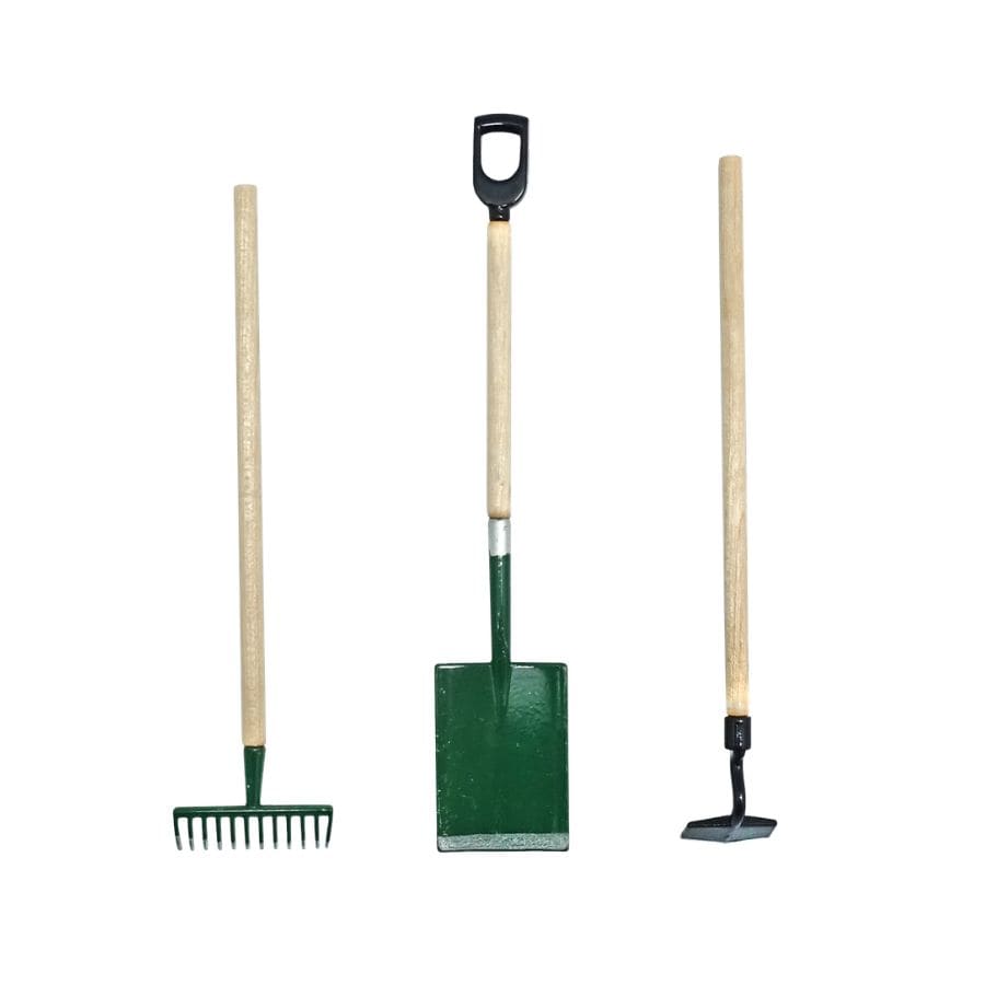 Tanner Wichtel Gartenwerkzeug-Set 3-teilig mit Spaten, Rechen und Harke, ca. 10 cm