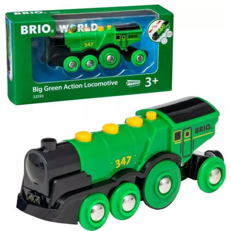 BRIO World Grüner Gustav – Batterielok mit Sound & Licht, ab 3 Jahren