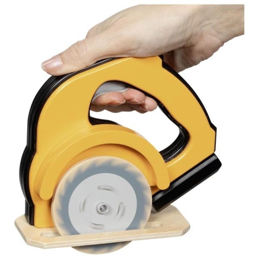 Goki Berufespielzeug & Rollenspiele Goki Handkreissäge aus Holz mit Funktion, Spielzeug-Werkzeug ab 3 Jahren, 15,5 cm