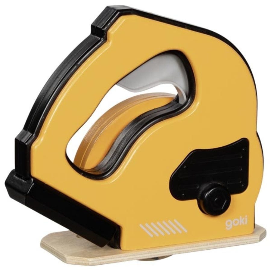 Goki Berufespielzeug & Rollenspiele Goki Handkreissäge aus Holz mit Funktion, Spielzeug-Werkzeug ab 3 Jahren, 15,5 cm