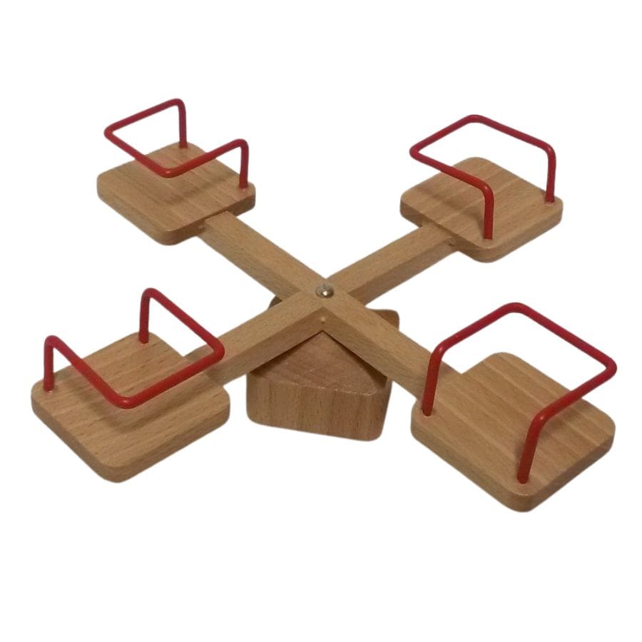 Annedore Krebs Puppenhaus-Zubehör Puppenstuben-Karussell aus Buchenholz – 17 cm,  für Annedore Krebs Puppen