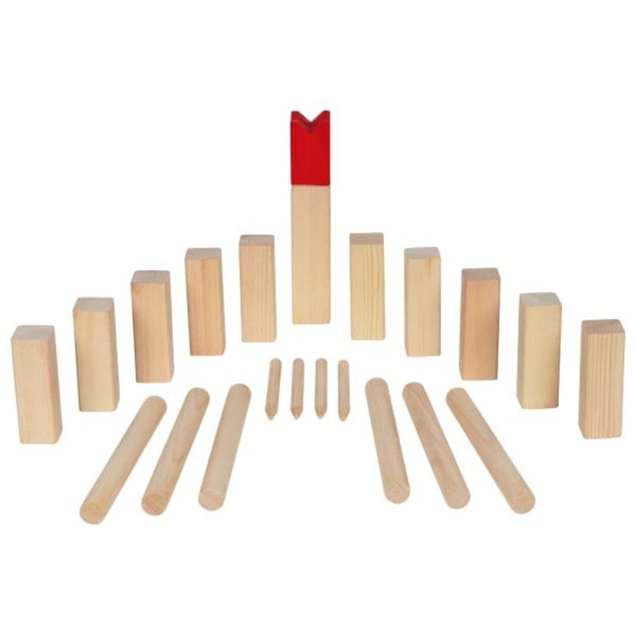 Goki Outdoor Goki Wikingerspiel KUBB aus Holz – Outdoor Wurfspiel inkl. Baumwollbeutel, ab 5 Jahre