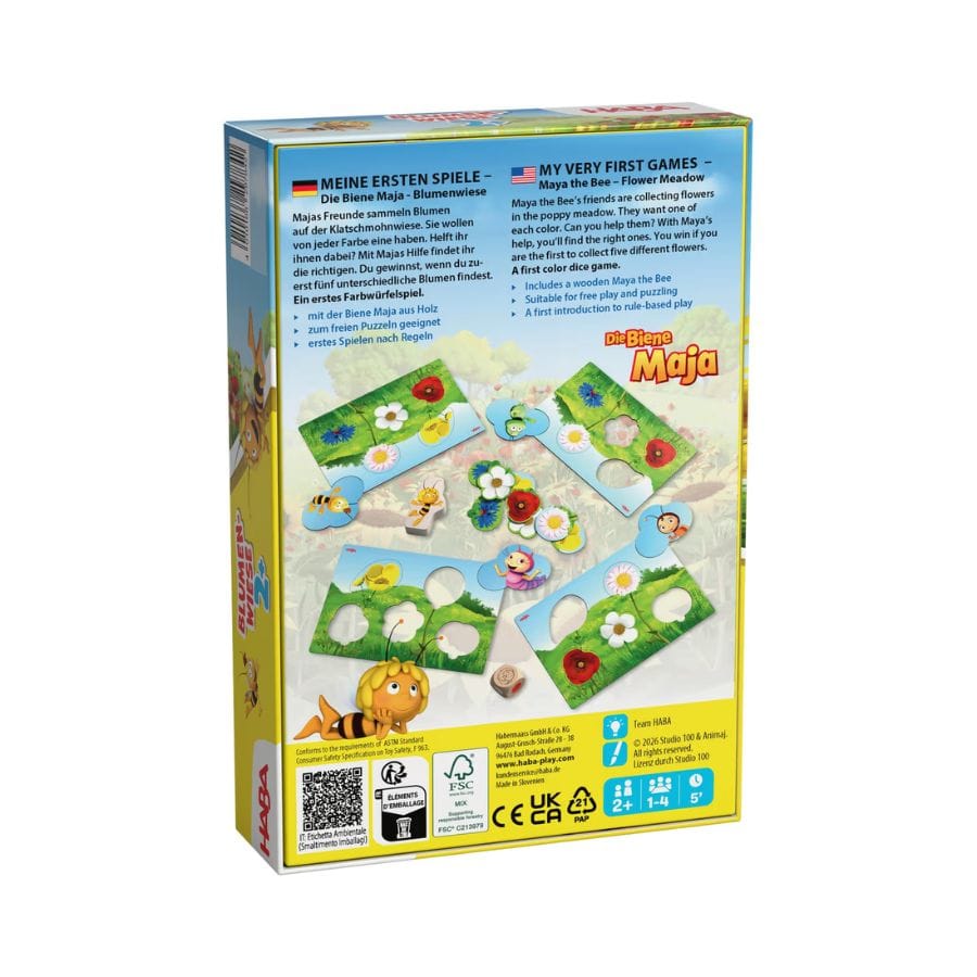 Haba Lernspielzeug HABA Meine ersten Spiele – Biene Maja Wiese – Farben- und Formen-Spiel ab 2 Jahren