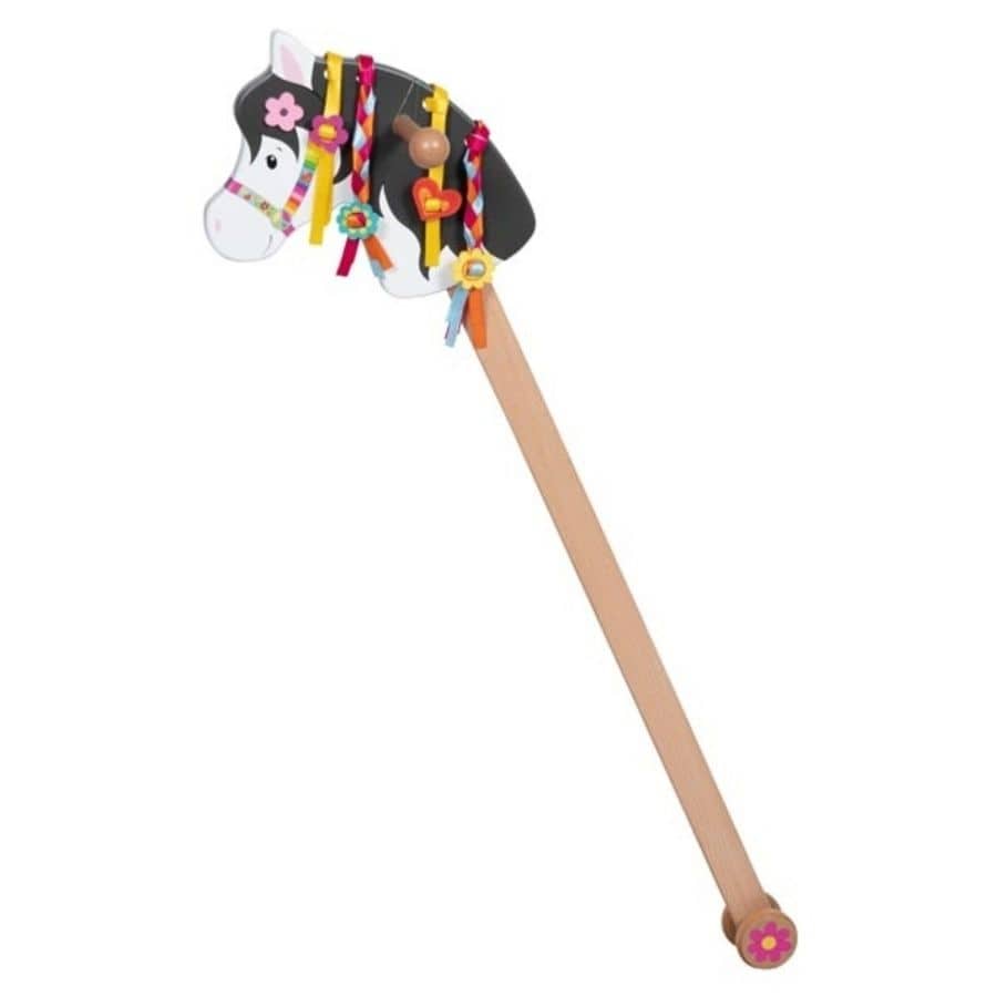 Goki Bewegungsspielzeug Goki Steckenpferd Lili – farbenfrohes Hobby Horse aus Holz ab 3 Jahren