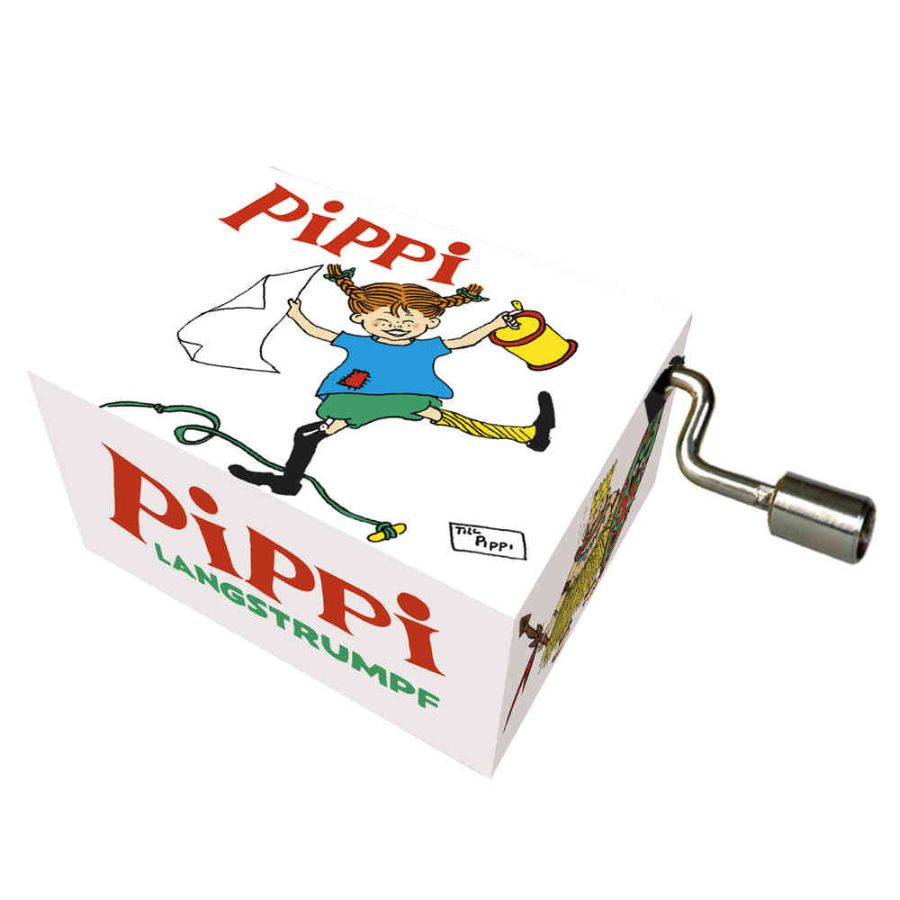 Kurbelspieldose – Spieluhr „Hej, Pippi Langstrumpf – Seeräuber Opa Fabian“, Drehorgel